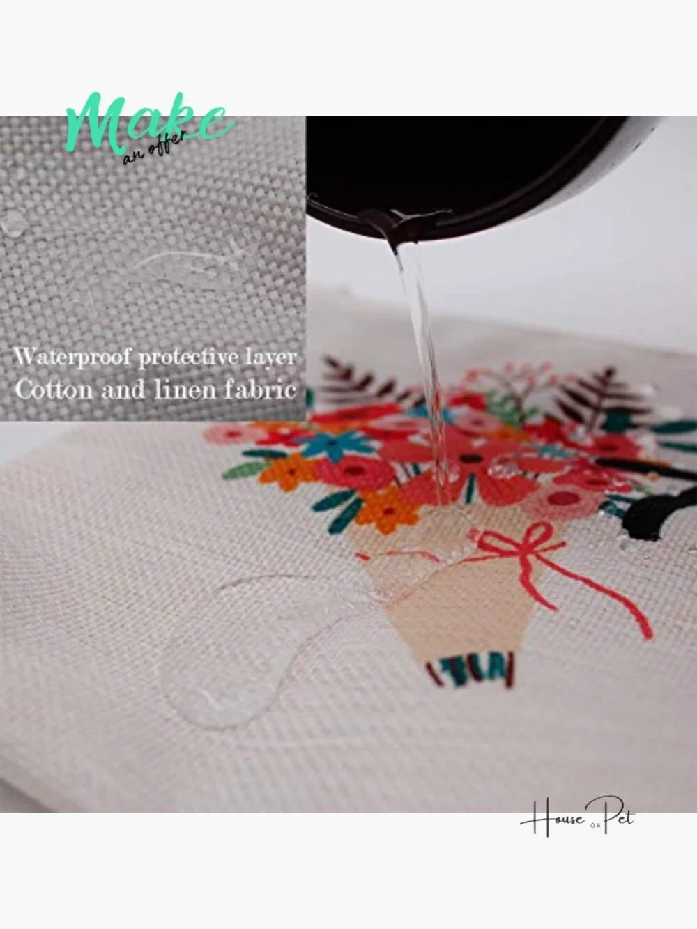 Waterproof Linen Cosmetic Bag Bridal Shower Gift Bride Survival Kit